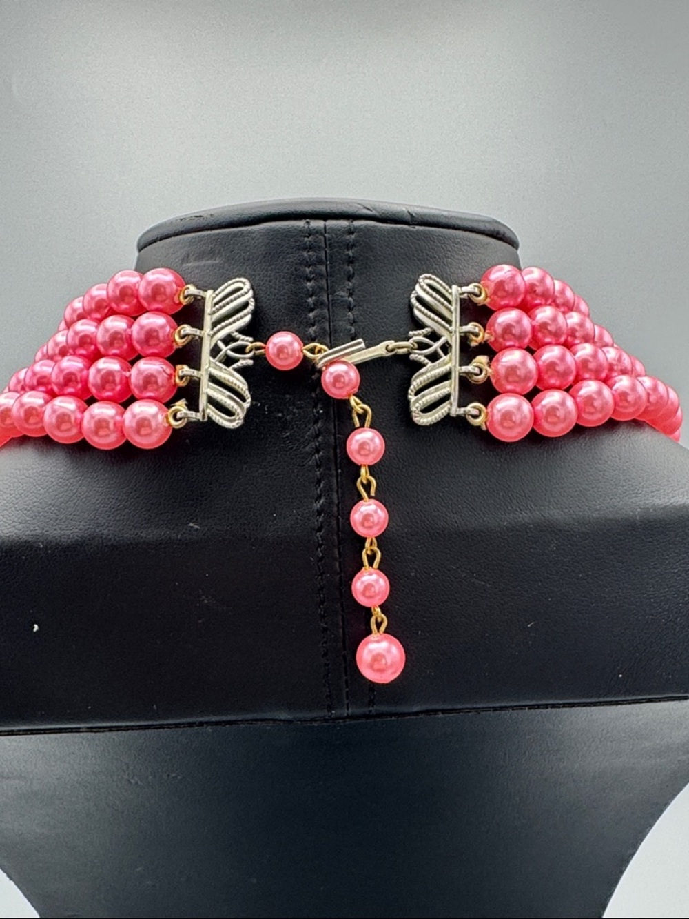 Multi-Strand  Pink Pearl Necklace - Picture 4 of 6